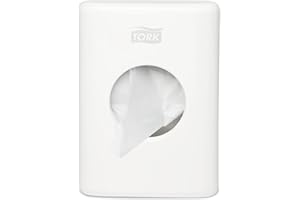 ‎TORK Tork 566000 Spender für Hygienebeutel in Weiß / Tork B5 Hygienebeutelhalter in modernem Elevation Design (8-er Pack)