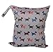 2-Zip Washable Baby Cloth Diaper Nappy Bag Dog Pattern