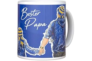 Braunschweig BTSV Eintracht Braunschweig Tasse - Bester Papa - blau Kaffeetasse BTSV Kaffeebecher - Plus Lesezeichen Wir lieben Fußball