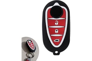 CRIFFIX Cover Chiave compatibile per Alfa Romeo Giulietta Mito – Custodia Telecomando 3 Tasti in Silicone Rosso e Bianco – Guscio Protettivo Anti Graffi, Urti e Cadute – Accessorio Portachiavi Auto
