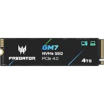 内蔵型SSD Acer Predator SSD PCIe Gen4x4 M.2 GM7 acer Predator GM7 2 to M.2 NVMe SSD PCIe 4.0 – Vitesse de