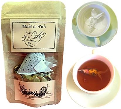 Make a Wish with Goldfish, HERBAL TEA, Small Gift, ONE Goldfish tea bag, Unique gift, Creative tea bags, Novelty gifts for friend