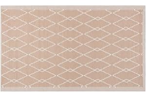 LOLAhome Alfombra jardín Rombos Zante sostenible de Polipropileno Trenzado Beige de 90x150 cm