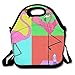 Produktbild Dozili Swag Flamingo Lover handliche große und dicke Neopren-Lunch-Taschen, isolierte Lunch-Tasche, Kühltasche, warm, mit Schultergurt, für Damen, Teenager, Mädchen, Kinder, Erwachsene