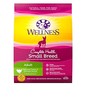 Wellness Complete Health Natural Dry Small Breed Dog Food, Turkey & Oatmeal, 12-Pound Bag