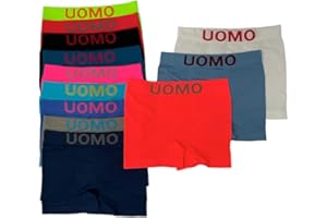 Dacada 2005 12 Bóxer de Licra Hombre/Niño Sin Costuras, Ajustados, Suaves, cómodos, Colorido Vivo y Variado