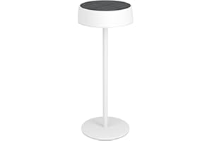 EGLO Lámpara solar de mesa LED para exteriores, batería inalámbrica, regulable, metal en blanco, cálido, neutro frío, IP54