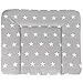 Produktbild lifestyle4living Wickelauflage 85x75 cm Grau mit Sternmotiven | Weiche Wickelunterlage Pflegeleichte und schadstoffgeprüfte Wickeltischauflage