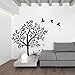 Price comparison product image 3D Wall Stickers Sky Wall Stickers House Rules Tree Wall Sticker with Birds Flying Around for Living Room