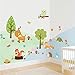 Produktbild Grandora Wandtattoo Waldtiere I (BxH) 80 x 55 cm I Babyzimmer Baby Tiere Wald Kinderzimmer Kinder Sticker Aufkleber selbstklebend Wandaufkleber Wandsticker W5361