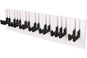 DAMX Piano Wooden Coat Racks An der Wand montierter kreativer Klavier küstlerische Garderobe in Klavierform Klavierhaken/Garderobe Wandhalterung für Schlafzimmer mit höherer Belastung für Schlafzimmer (C)