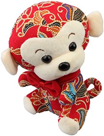 Bobowa 7" Plush Toy,Monkey with Torticollis - Red
