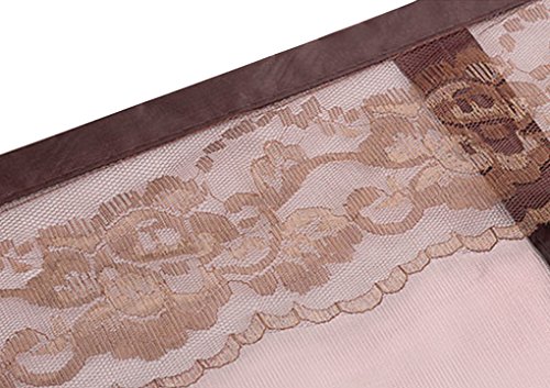 Luxus Fliegengitter Magnetvorhang für Türen aus Polyester mit Blumen Muster Moskitonetz Insektenschutz Türvorhang 90 x 210 CM (Kaffee) - 4