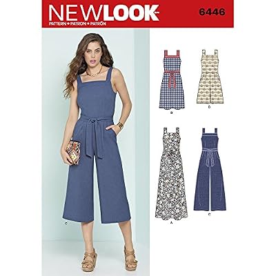 New Look Patron de Couture 6446 pour Femme, pour des Combinaisons et des Robes, de Couleur Blanche