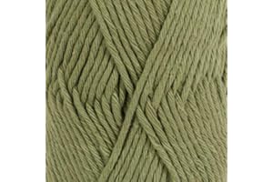 DROPS 100% cotone lavorato a maglia e uncinetto, 4 o medio, peso Aran, gocce Paris, 50 m per gomitolo (25 verde muschio)