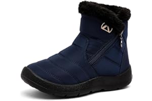 Rokiemen Stivali da Neve Ragazzi Ragazze Invernali Bambini Fodera Calda Foderato in Pelliccia Stivali Piatto Impermeabili Stivaletti All'aperto Antiscivolo