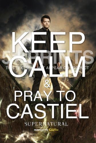 Supernatural Castiel Misha Collins Keep Calm 12x8" Poster Photo Perfect Gift