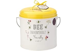 THE ENGLISH TABLEWARE English Tableware Company Bee Happy Compost Bin 4.5 Litre | Carbon Filters Included | Odour Free