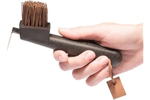 ‎ANIMALON Animalon Naturborsten Hufkratzer mit Bürste | Picker aus rostfreiem Edelstahl | Ergonomischer Hufkratzer für Pferde | 2 in 1 Hufauskratzer in braun für die Pferde-Hufpflege | Hufräumer Pferd