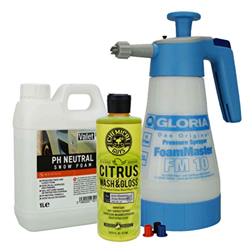 Preisvergleich Produktbild Gloria Foam Master FM10 +ValetPro Snow Foam + Chemical Guys Shampoo Citrus W&G
