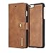 COCK DG MING Vintage Genuine Leather Wallet Case Flip cover Magnetic Detachable Leather Back Cover with Card Holder for Apple iPhone 6+ (Tan brown) RS.1400.00