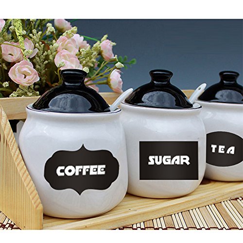 acmebuy £ ¨ TM) 36 x Kleine Kreide schwarz Board Mason Jar Etiketten Wiederablösbare Wandsticker Kreidetafel Billig Einzigartige Küche Organisation Decor - 5