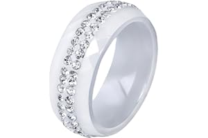 Ailan Bague de mariage en céramique polyvalente pour femmes à la mode, bagues de mode de 8mm de largeur, bagues en céramique pour bagues de mariage pour femmes