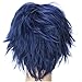 Blue Stylish Men Women new Layered Cosplay Wig Short Party Hair With Free Wig Cap