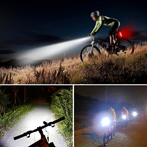 Fahrradlicht Taschenlampe CREE LED Frontlicht Set 152 Lux (1000LM) für Outdoor Sports,Fahrrad 4 Licht Stufen inkl. 26650 Li-Ion wiederaufladbar Akku (3,7V, 4800mAh) - 5