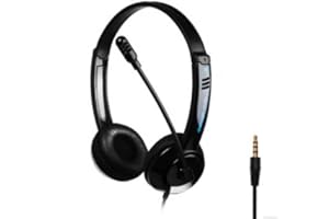 BSWL 3.5 mm USB Headset with Microphone Computer Headset with Noise Cancelling & Audio Controls Wired Business Headset for Laptop Desktop Home Office Call Center School
