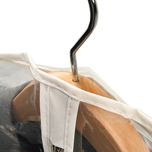 6 wasserabweisende Kleidersäcke - transparent mit buntem Saum - 100cm - Hangerworld