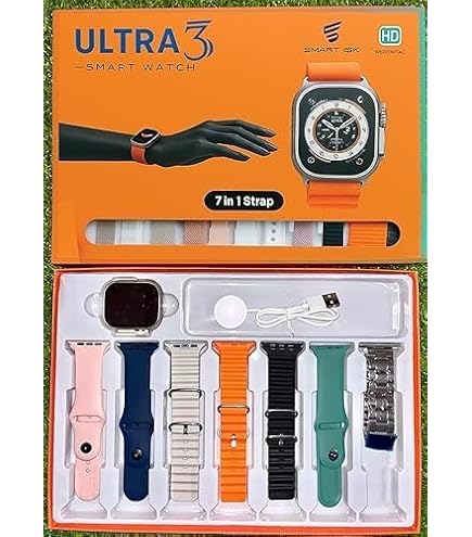 Ultra 3 Combo 7-in-1 Smart Watch Set with Interchangeable Straps