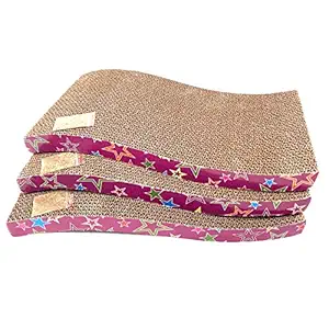 Cat Scratcher Pad with Catnip - Cat Cardboard Scratch Durable Scratching Pad Reversible (Wave 3 Units)