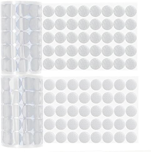 Esnow 500pcs (250 pairs) 2cm Diameter Sticky Back Coins Hook &amp; Loop Self Adhesive Dots Tapes Coins White