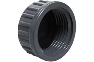 WeltenMarkt 1 1/2 Inch PVC-U Thread Cap, Grey, Internal Thread IG, 10 Bar Pressure, High Abrasion and Corrosion Resistance, Ideal for Agriculture, Pools, Ponds and Industry