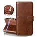 Produktbild Finemoco Hülle für Samsung Galaxy A70 Leder Handyhülle Flip Case Premium PU mit Brieftasche Schutzhülle Braun Katze Folie Cover Silikon Bumper 360 Grad Handytasche Magnetisch Standfunktion Tasche