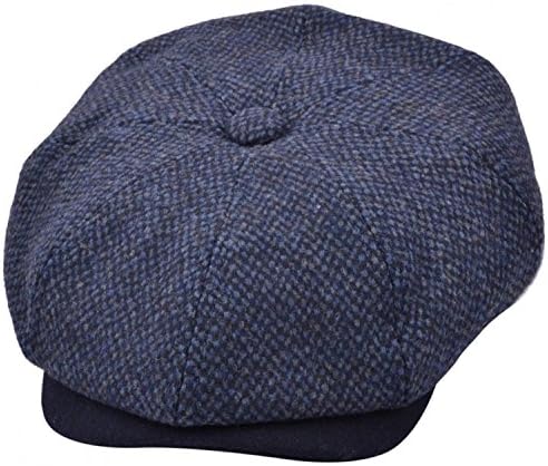 Gladwinbond Mens Baker Boy Caps newsboy Hat Country Style Peaky Blinders Hat/Flat Cap (60 cm, Blue Two Tone)