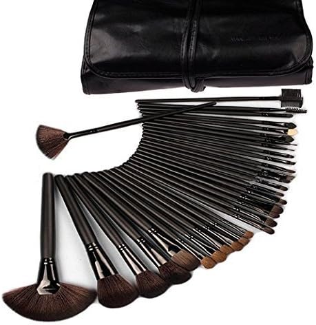 Makeup Brushes , 32-Piece Make Up Costume Brush Set with Travel Bag, Black
