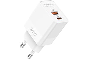 Ładowarka USB C 30W,NITASA Szybka Ładowarka Dwuportowa 30W,Zasilacz z PD i QC3.0,Wtyczka Ładowarki Kompatybilna z iPhone 14/13/15/15 Pro Max/Mini/ipad,Samsung Galaxy S23/S22 Google Pixel 8/7/6 Pro/6a