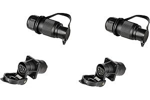 ‎BEIJISTAR BEIJISTAR 2 x 3 pol Stecker und Steckdose, 3 Poliger Stecker Steckdose 12V Traktor, Nach DIN 9680, Flachsteckanschluss für 12V Systeme, Stecker 3 Polig für Anhänger Landmaschine (4-Loch Montagepunkt)