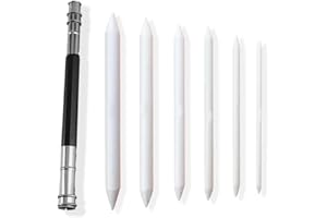 CRLLDPM 6 Piezas Lapices De Dibujo Artístico, Difuminos de Papel Lapices De Dibujo, Difuminos de Papel Set, Set de Difuminadores Dibujo, Con 1pz Sostenedor del Extensor de Lápiz, Para Dibujar, Artistas