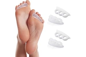WKRTDY 4x Premium Silikon Gel Zehenspreizer - Hallux Valgus, Zehenstrecker & Vorfußpolster