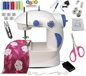 Vivir Plastic Latest Ming H 4 in 1 Multifunctional Sewing Machine for Home with Focus Light (Blue)