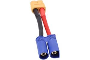 RITOEASYSPORTS Câble XT60 Femelle vers EC5 Mâle, Ligne D'adaptateur de Connecteur 12AWG XT60 Femelle vers EC5 Mâle pour Connecter la Batterie et L'esc pour Modèle de Voiture RC, Modèle D'avion, Modèle de Bateau