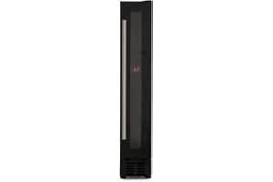 CDA FWC153BL Slimline Freestanding Undercounter Wine Cooler in Black Finish with 40dB Noise Level and Double Glazed Reversible Door