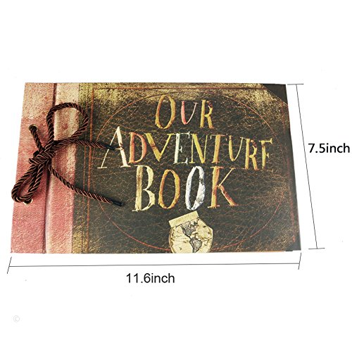 lbum de fotos grande lbum de recortes para aniversario con el texto Our
adventure book 40 hojas con 10 hojas adicionales de repuesto 5 postales
y 2 pegatinas de manualidades para hacer las esquinas de las fotos 29 x
19 cm