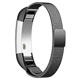 WAZA Ersatzarmband für Fitbit Alta HR Armbanduhren Edelstahl Wechselarmband 140-215mm Schwarz