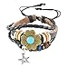 Ukamshop(TM)1PC Charming Vintage Cross Bracelet Infinity Love Leather Rope Infinite Bangle For Girls Boys Womens Mens (Pentagram Flowers)