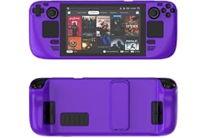 Aoyygg Protective Case Suitable for Steam Deck, Colorful Cover Protector Skin-Friendly Feel PC Material Protective Case with Stand Game Console Shell Accessories (Dark Purple)