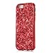 Produktbild iPhone 7 Hülle Glitzer, Coollee Etui für iPhone 8 4,7 Zoll Handytasche Ultra Slim Glitter Sparkle Glänzende Case Hart PC Hardcase Bumper Handyhülle Mädchen Bling Strass Crystal Handy Cover Smartphone Schutzhülle (Rot)
